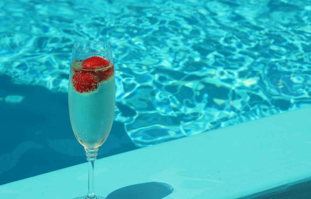 prosecco by the pool