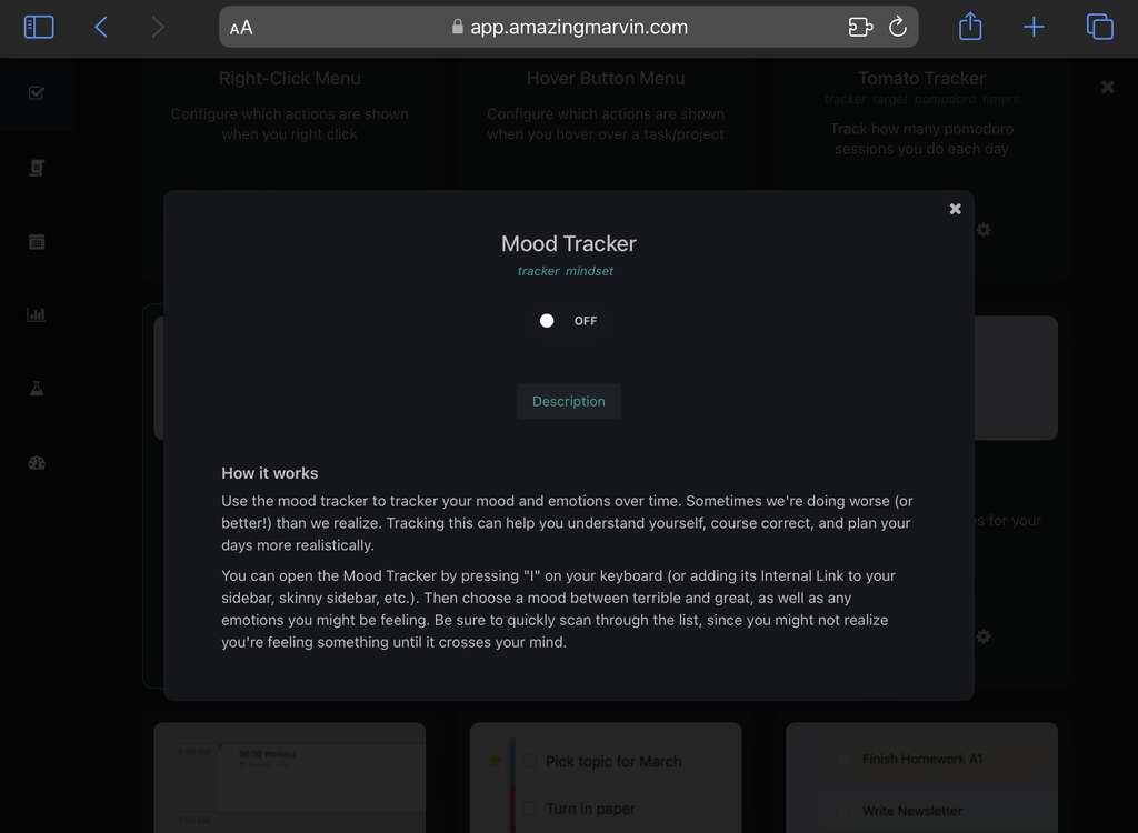Amazing Marvin for Spoonie Productivity - Mood Tracker