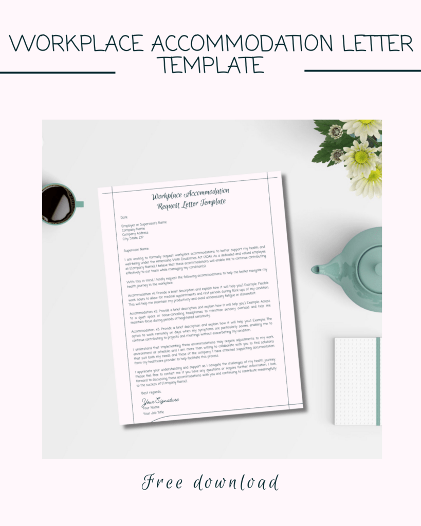 Workplace Accommodation Letter Template Free Download