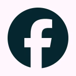 Facebook logo – A white lowercase "f" in a dark teal circle.